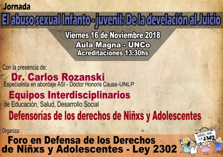 16 noviembre 2018: Rozanski en Nqn.: Abuso infanto-juvenil